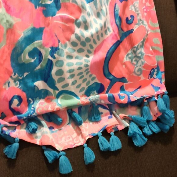 Lilly Pulitzer pink floral tassel swim dress cover... Or even a dress - Picture 4 of 4